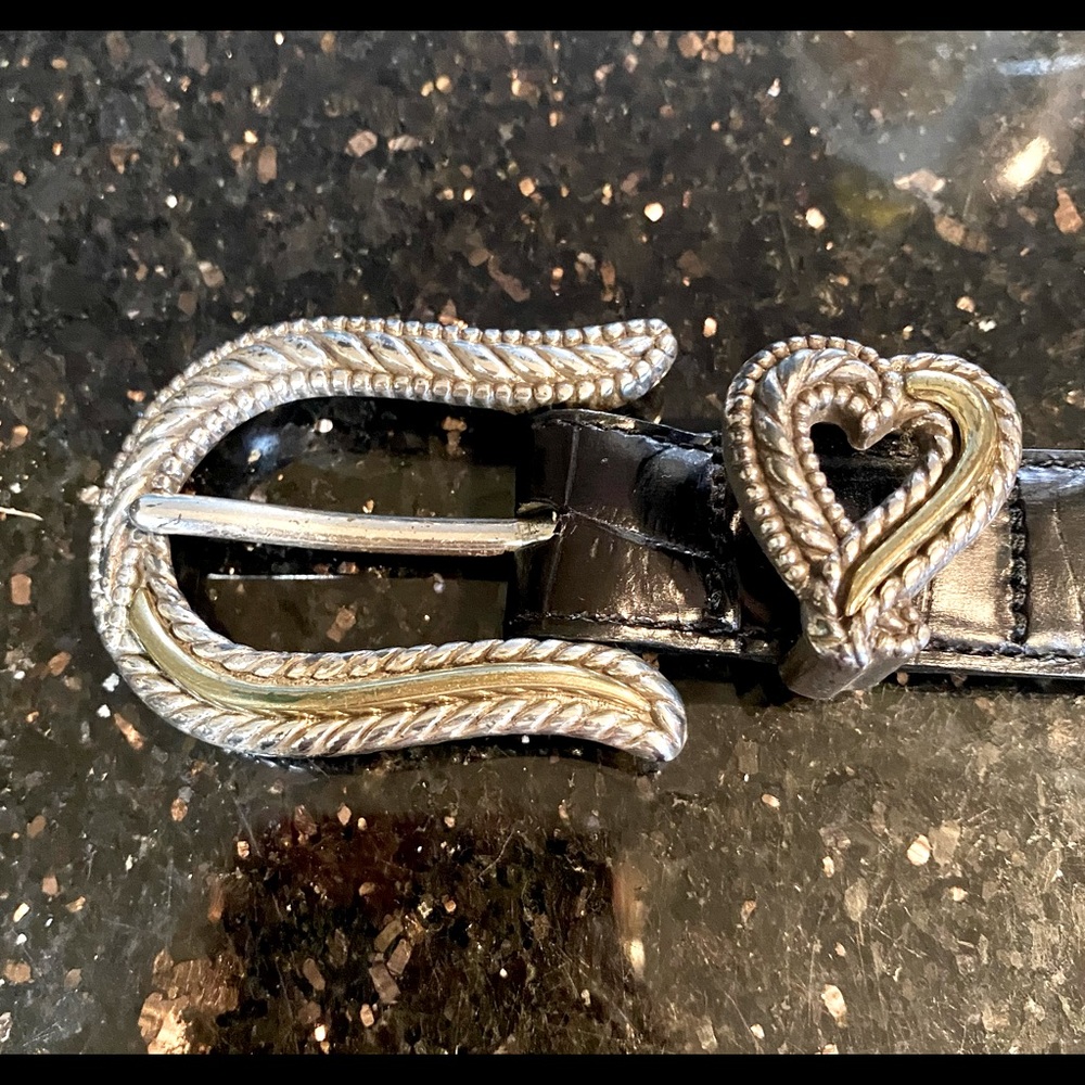 Brighton Black Leather belt with Buckle